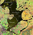 satelitní snímek oblasti Zuiderzee (nepravé barvy)