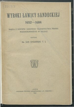 Jan Sygański - Wyroki ławicy sandeckiej.pdf