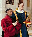 『エティエンヌ・シュヴァリエと聖ステファノ (ムランの二連祭壇画)』 ジャン・フーケ（1452年）