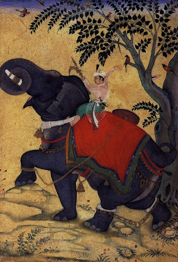 Akbar training an elephant