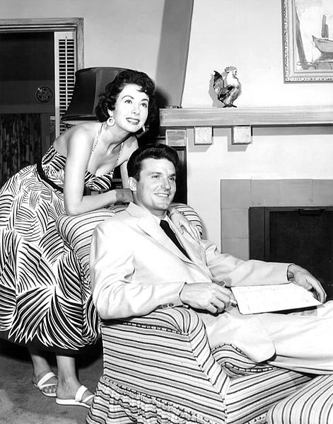 Larsen with wife Susan at home, 1954.