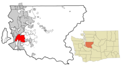 Plats för Kent i King County, Washington