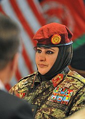 Brigadier-General Khatool Mohammadzai of the Afghan National Army in 2012 Khatol Mohammadzai in 2012.jpg