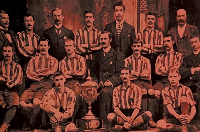 Kilmarnock F.C. with the Scottish Qualifying Cup, following their win in 1897