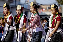 Rai women in Sakela Ubhauli festival Kathmandu Kirat Rai Womans In Sakela Udhauli 2014 Festival Tundikhel Kathmandu.jpg