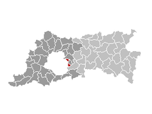 Location of Kraainem in Flemish Brabant