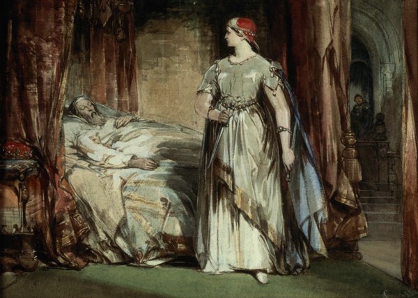 Lady Macbeth observes King Duncan (Lady Macbeth by George Cattermole, 19th century)