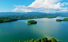 Lake Chatuge was created in 1942 Lake Chatuge reservoir in Towns County, Georgia, and Clay County, North Carolina on Aug. 3, 2022.jpg