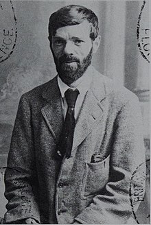 Passport photograph of D H Lawrence in 1921