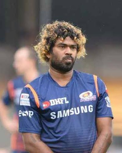 Malinga in practice for the Mumbai Indians.