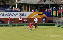 Lawn bowls action at the games. Lawnbowls2014cwg1.jpg