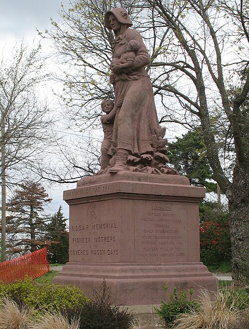 The Madonna of the Trail monument is on the edge of downtown Lexington, and was dedicated by Harry S. Truman in 1928.