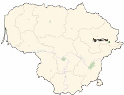 イグナリナの位置（リトアニア共和国）の位置図