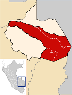 Umístění Tambopata v regionu Madre de Dios