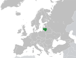 Местонахождение Литвы. 