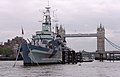 2013-05-22 16:28 HMS Belfast, moored on the Thames.