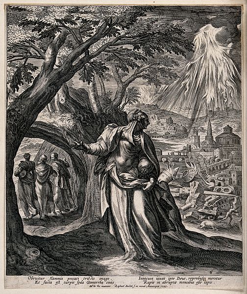 File:Lot's wife looks back at the flames pouring from Heaven upon Wellcome V0034240.jpg