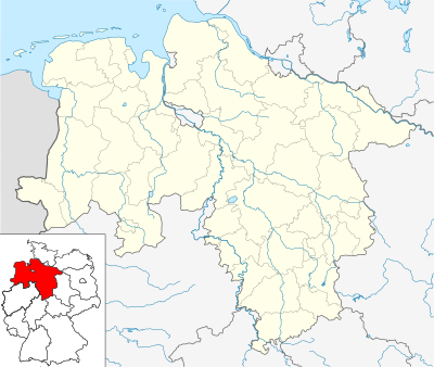 Mapa de localización de Baixa Saxonia