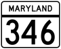 Maryland Route 346 marker