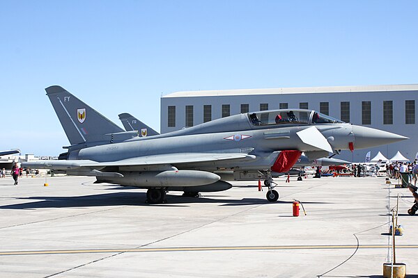 No. 1 (F) Squadron Eurofighter Typhoon T3 ZK383 at the 2015 Malta International Airshow.