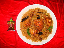 Kabsa is also known as machbus in Arab countries in the Persian Gulf Machboos.JPG