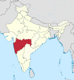 Localizacion de l'estat de Maharashtra en Índia