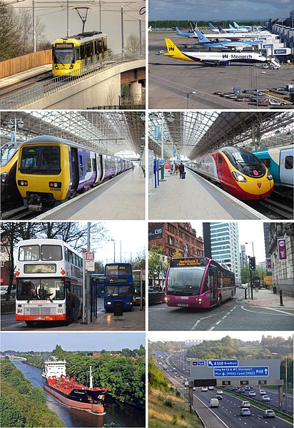 Various modes of transport in Manchester, England