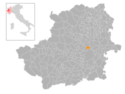 Locatie van Borgaro Torinese in Turijn (TO)