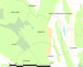 Mapa obce Ambléon