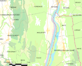 Mapa obce Anglefort