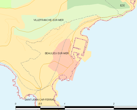Mapa obce Beaulieu-sur-Mer