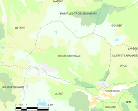 Mapa obce Suc-et-Sentenac