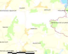 Poziția localității Hampigny