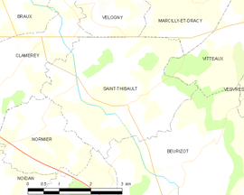 Mapa obce Saint-Thibault