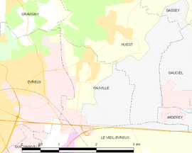 Mapa obce Fauville