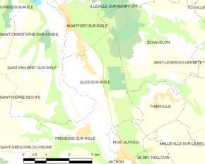 Poziția localității Glos-sur-Risle