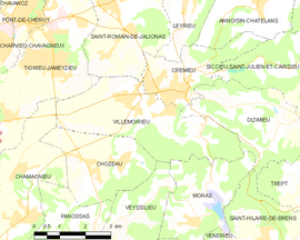 Mapa obce Villemoirieu