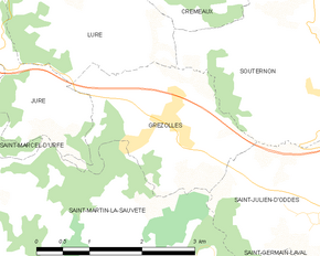 Poziția localității Grézolles