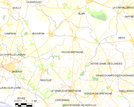 Mapa obce Fay-de-Bretagne