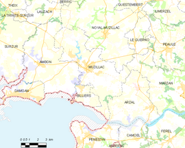 Mapa obce Muzillac