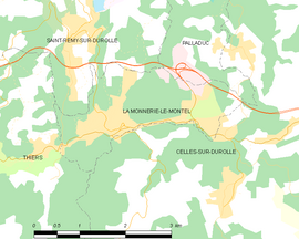 Mapa obce La Monnerie-le-Montel