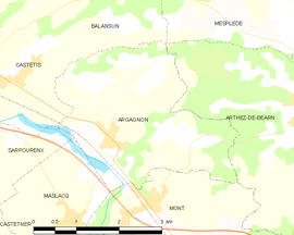 Mapa obce Argagnon