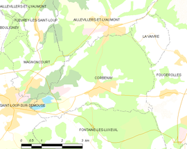 Mapa obce Corbenay