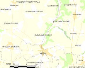 Poziția localității Heugleville-sur-Scie