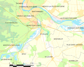 Mapa obce Écuelles