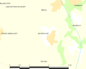 Poziția localității Moyencourt