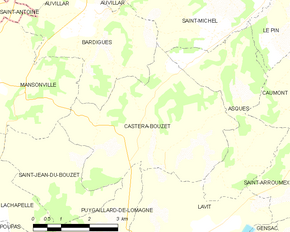 Poziția localității Castéra-Bouzet