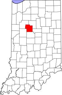 Округ Керролл на мапі штату Індіана highlighting