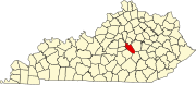 Map of Kentucky highlighting Garrard County