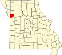 Округ Клей на мапі штату Міссурі highlighting